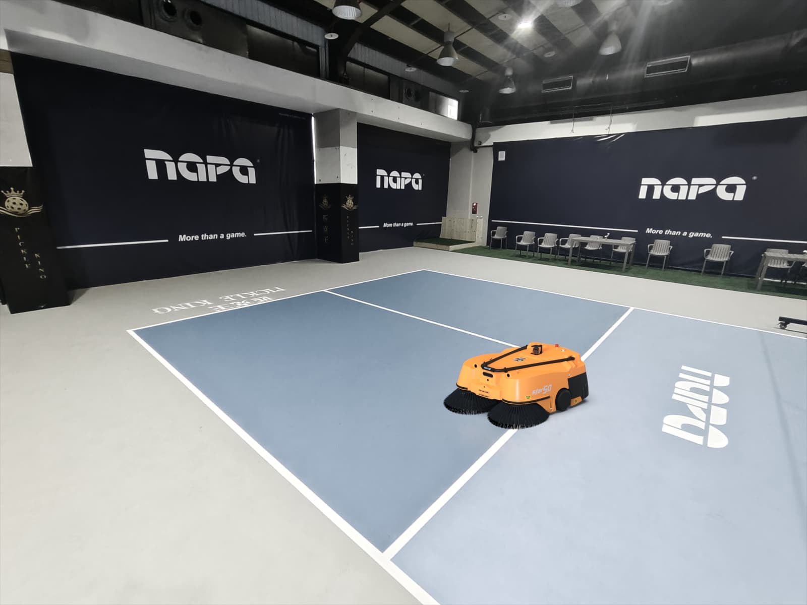 Commercial cleaning robot for gym and sports floor maintenance
